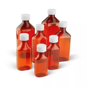 Berry 12 oz Amber Liquid Oval - Child Resistant